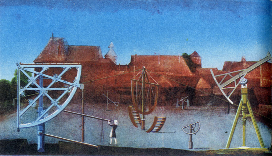В XIV-XVIII вв. Нюрнберг был одним из центров астрономических наблюдений. На рисунке (примерно 1700 г.) показана старая нюрнбергская обсерватория с различными угломерными инструментами. В это время обсерватория уже располагала несколькими телескопами
